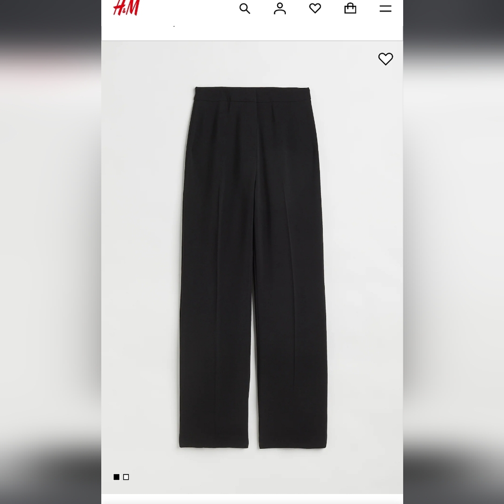 H&M Black Pleated Trousers